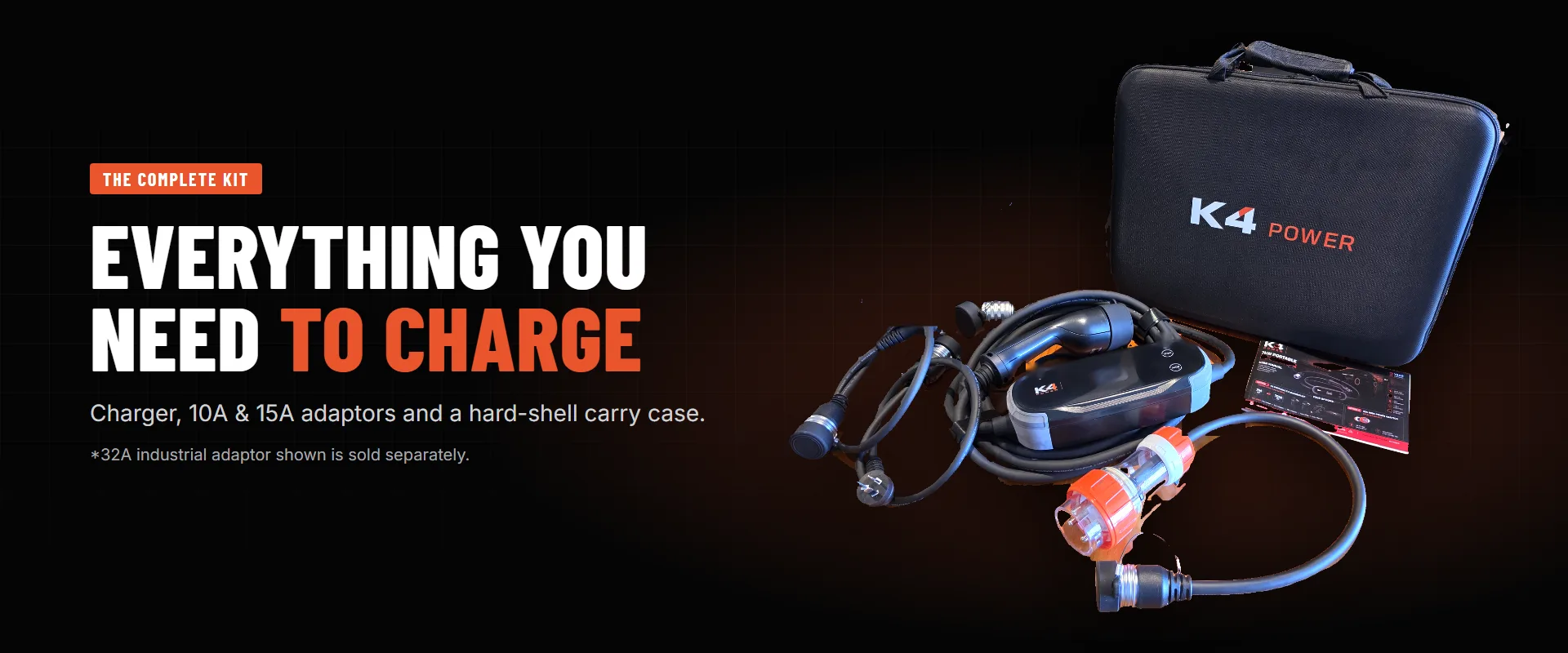 The complete K4 Power charger kit