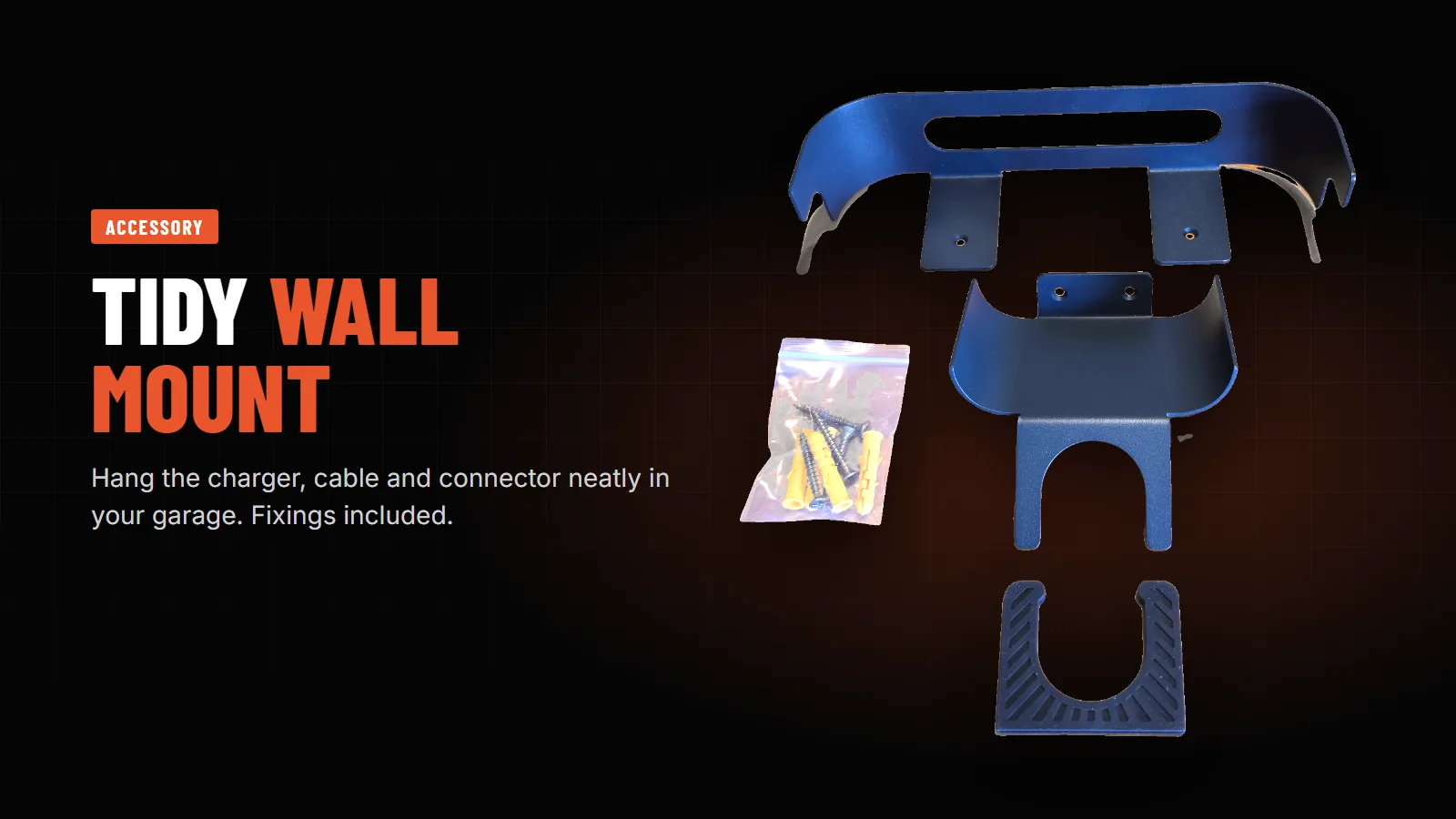 K4 charger on its wall bracket in a garage